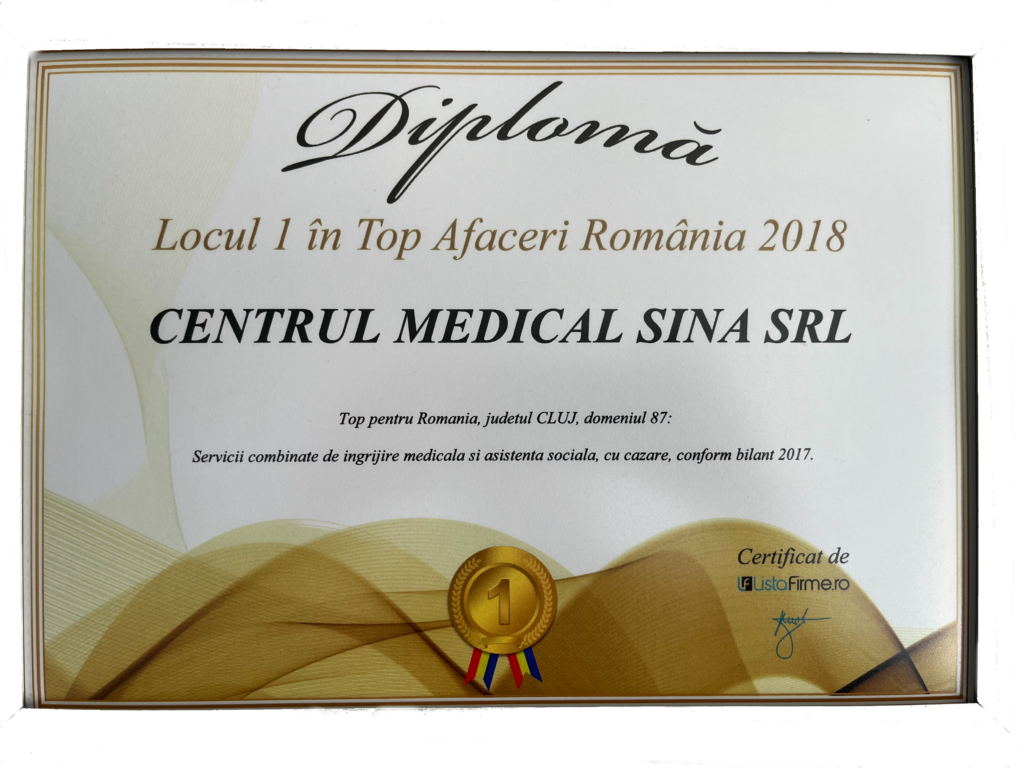 Locul 1 în Top Afaceri România 2018 — Centrul Medical Sina